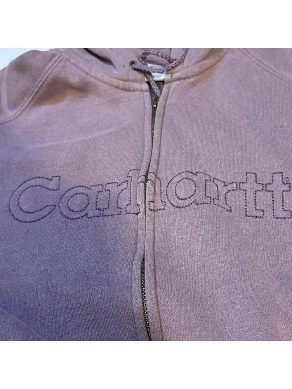 Carhartt Women's Medium Purple Full Zip Hoodie Heavyweight Cotton Workwear 19x25